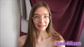 Young and petite European babe reveals all in her first video