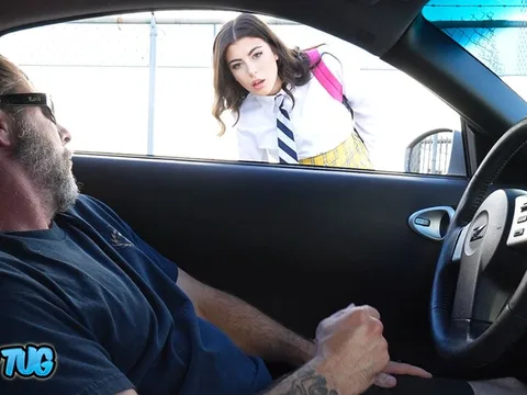 Schoolgirl stood by and