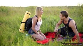 Outdoor romp: Hot 18-year-old with big boobs gets it good