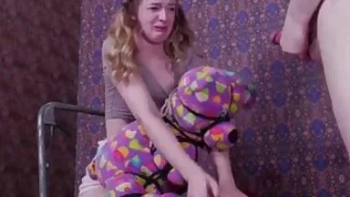 Brutal face fucking, rimjob punishing for crying slave girl