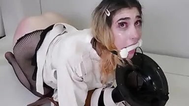 anal  and  painal for teen PAWG Lexi Grey in straight jacket with soap for
