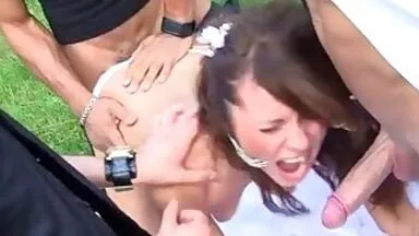 the groom the bride fucked hard in the woods