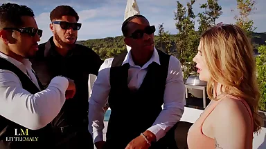 Irish Snowbunny Tina Snow gets fucked by 3 BBCs during a photoshoot