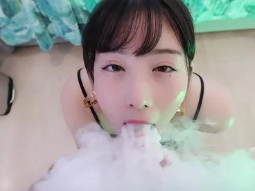 Beautiful teen gives a very hot blowjob with vaping and POV experience.