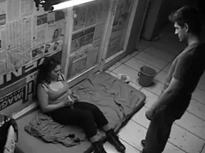 A homeless woman is assaulted after being given food.